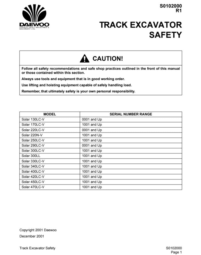 MANUAL DE SERVICIOS EXCAVADORA S300LC-V