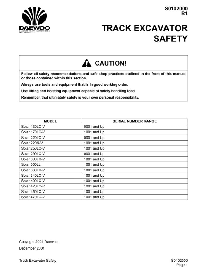 MANUAL DE SERVICIOS EXCAVADORA S470LC-V