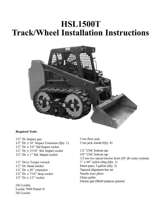MANUAL DE SERVICIOS MINICAGADOR HSL1500T