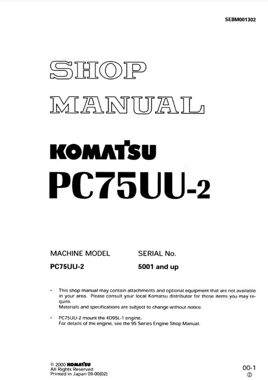 MANUAL DE SERVICIOS MINI EXCAVADORA PC75UU-2