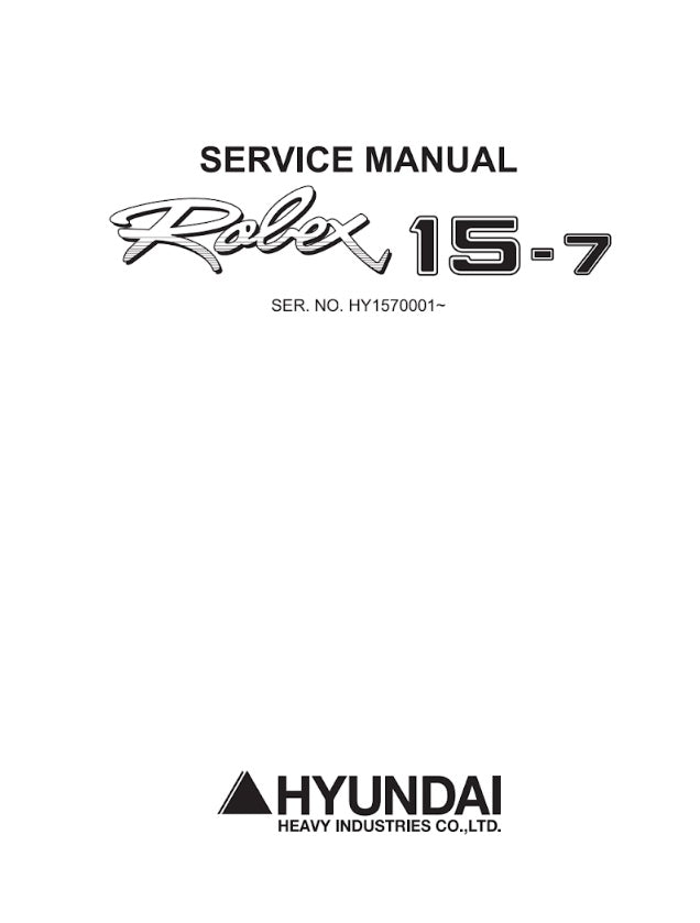 MANUAL DE SERVICIOS MINI EXCAVADORA R15-7