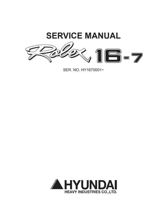 MANUAL DE SERVICIOS MINI EXCAVADORA R16-7