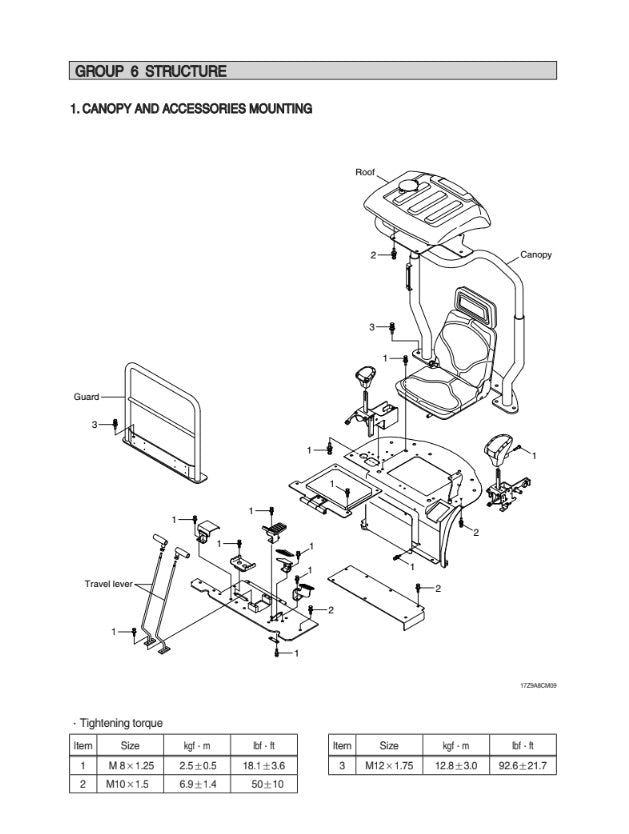 MANUAL DE SERVICIOS MINI EXCAVADORA R17Z-9A