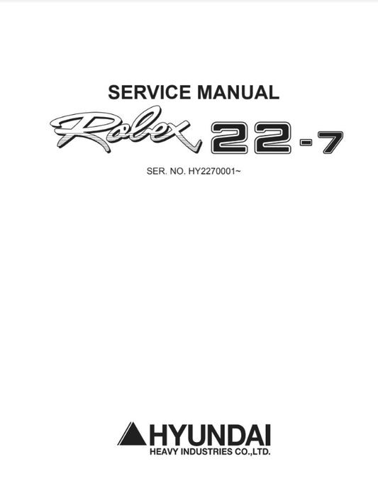MANUAL DE SERVICIOS MINI EXCAVADORA R22-7