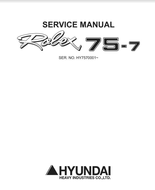 MANUAL DE SERVICIOS MINI EXCAVADORA R75-7