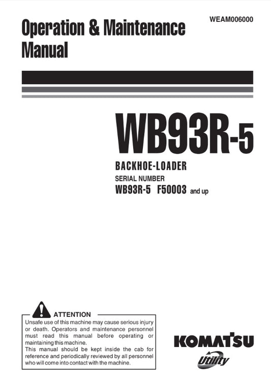 MANUAL DE SERVICIOS RETROEXCAVADORA WB93R-5