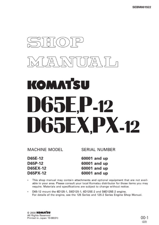 MANUAL DE SERVICIOS TRACTOR DE CADENAS D65E,P-12D 65EX,PX-12