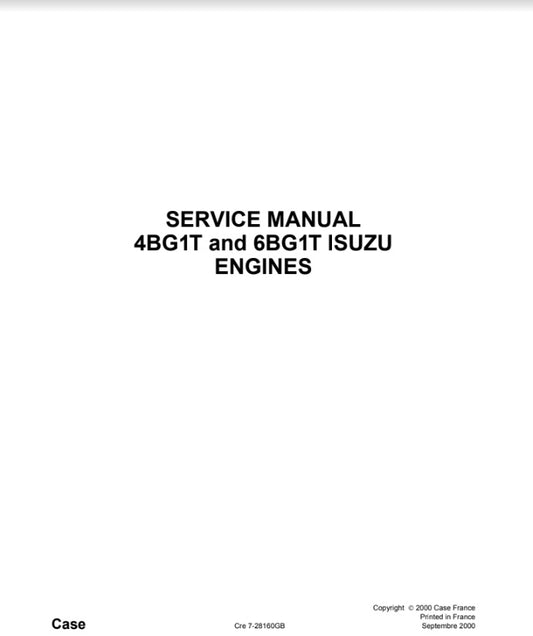 MANUAL DE SERVICOS MOTOR 4BG1T and 6BG1T ISUZU