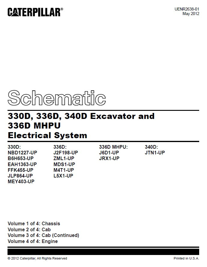 Manual Diagarama Eléctrico Caterpillar 330D, 336D, 340D, 336D MHPU