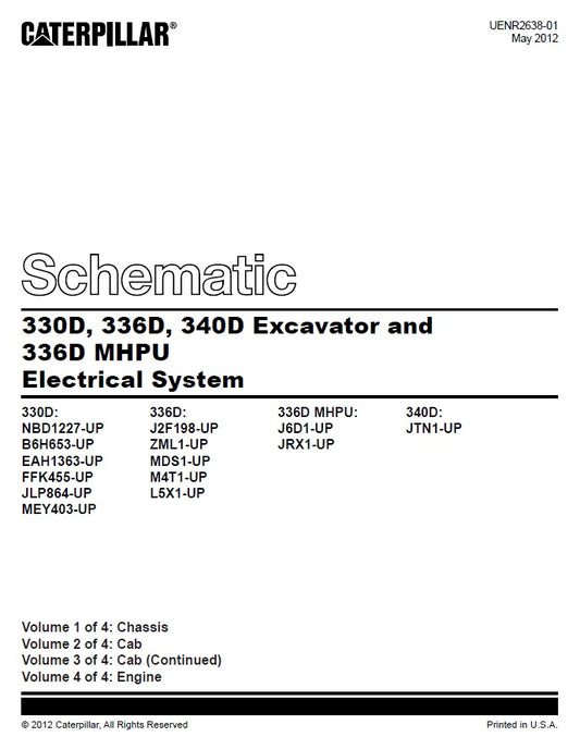 Manual Diagarama Eléctrico Caterpillar 330D, 336D, 340D, 336D MHPU