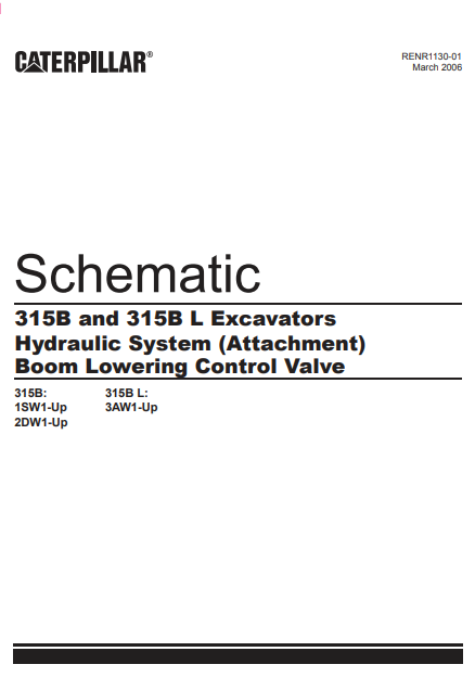 Manual Diagrama Hidraúlico Excavadora Caterpillar 315B, 315BL