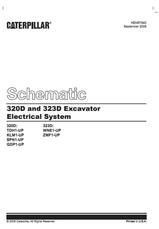 Manual Diagrama Eléctrico Excavadora Caterpillar 320D, 323D
