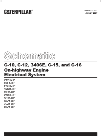 Manual Diagrama Electrico Motor Caterpillar 3406E, C10, C12, C15, C16