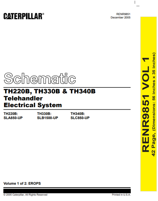 Manual Diagrama Eléctrico Telehandler Caterpillar TH220B, TH330B, TH340B