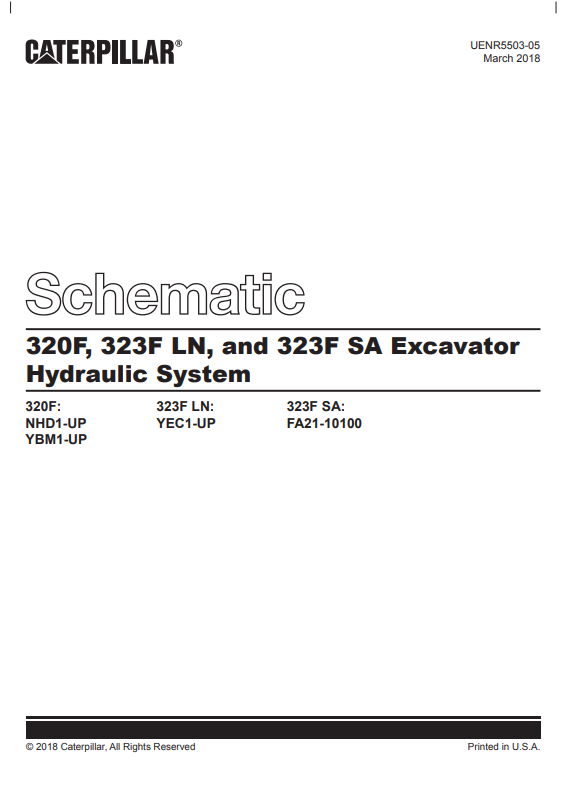 Manual Diagrama Hidráulico Excavadora Caterpillar 320F, 320F LN, 323F SA