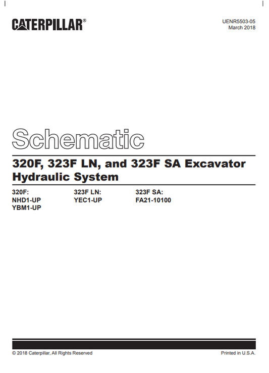 Manual Diagrama Hidráulico Excavadora Caterpillar 320F, 320F LN, 323F SA