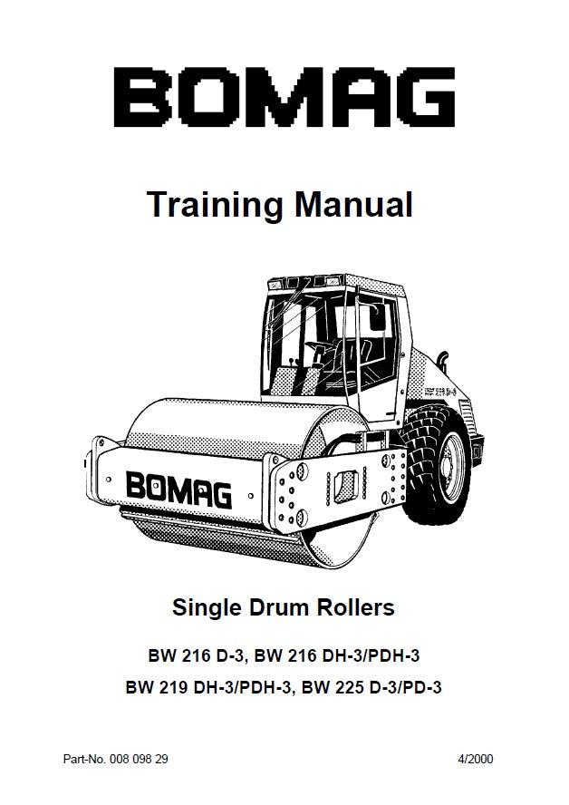 Manual de Entrenamiento Bomag BW 216 D-3, BW 216 DH-3/PDH-3 - BW 219 DH-3/PDH-3, BW 225 D-3/PD-3