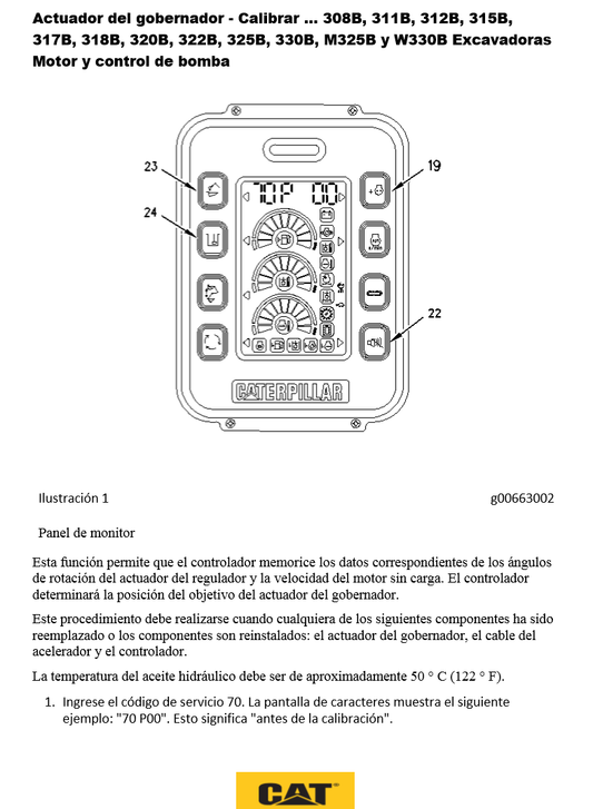 Manual de Gobernador Calibracion Caterpillar 320BL