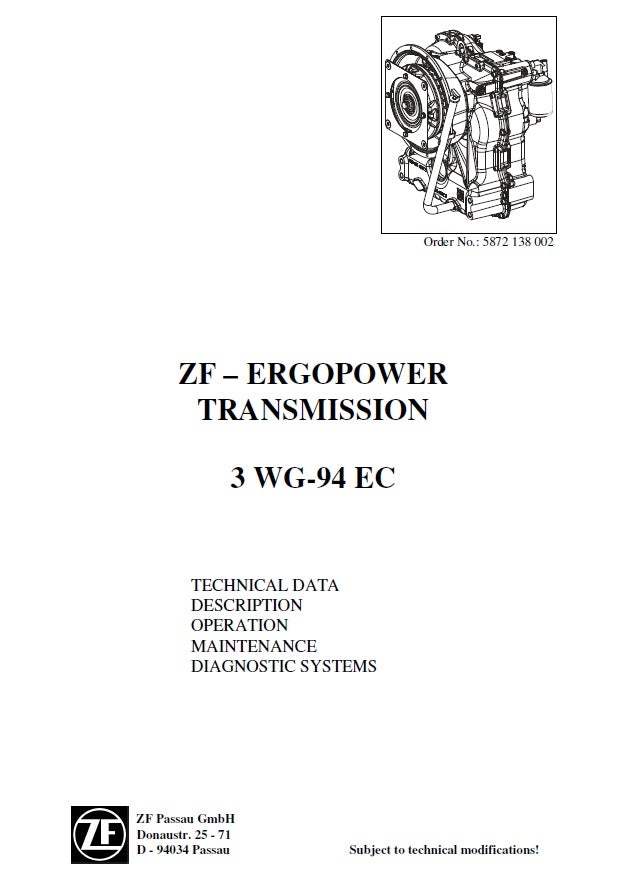 Manual de Operacion y Mantenimiento ZF 3 WG-94  EC