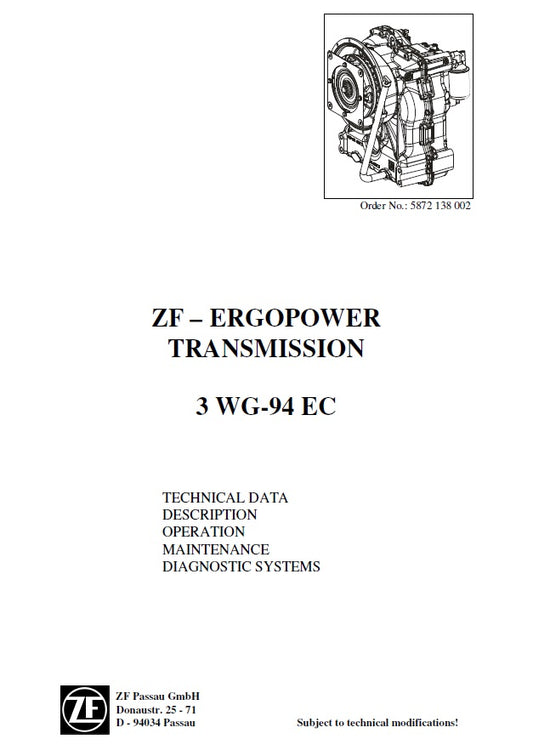 Manual de Operacion y Mantenimiento ZF 3 WG-94  EC