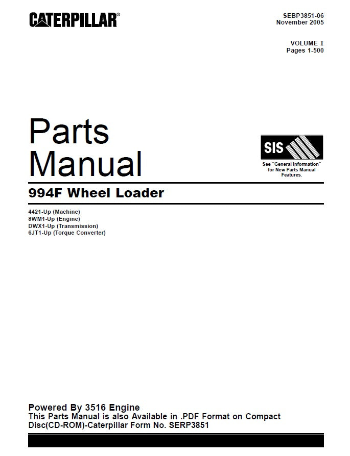 Manual de Partes Cargador de Ruedas  994F