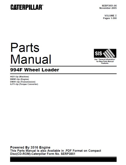 Manual de Partes Cargador de Ruedas  994F
