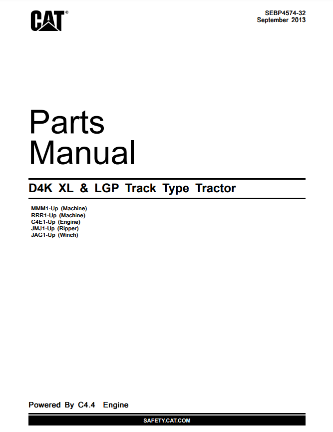 Manual de Partes BullDozer Caterpillar D4K XL - LGP