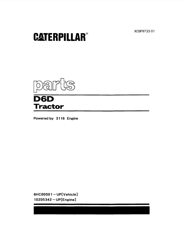 Manual de Partes Tractor sobre Orugas Caterpillar D6D