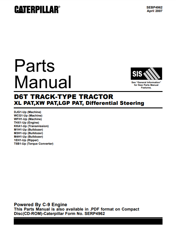 Manual de Partes BullDozer Caterpillar D6T