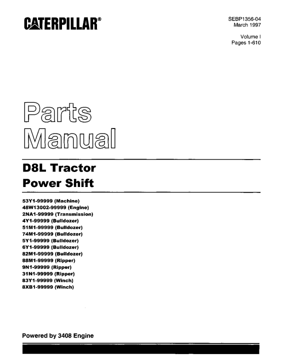 Manual de Partes BullDozer Caterpillar D8L