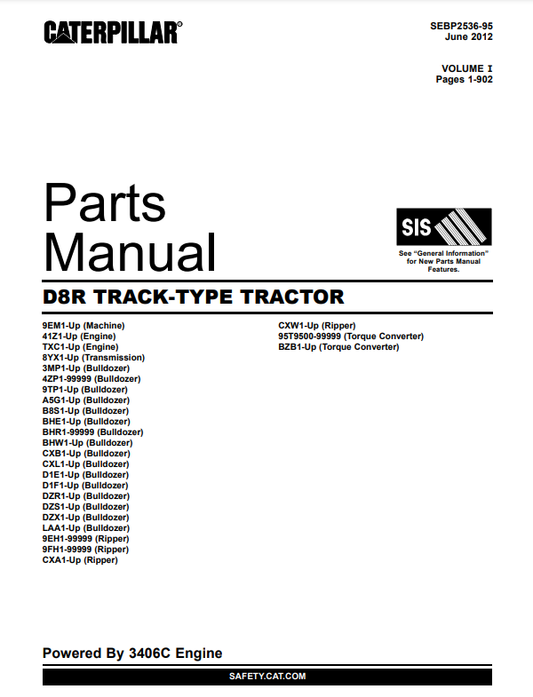 Manual de Partes Bulldozer Caterpillar D8R