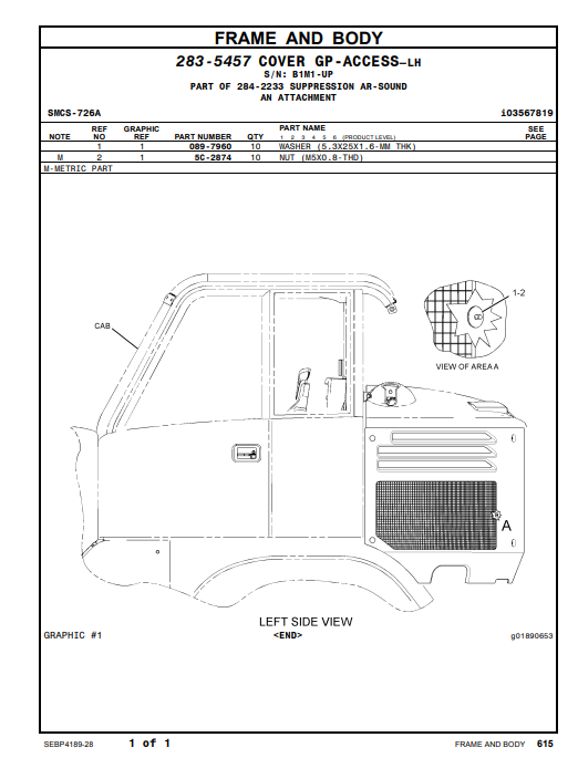 Manual de Partes Camión Articulado Caterpillar Series 730
