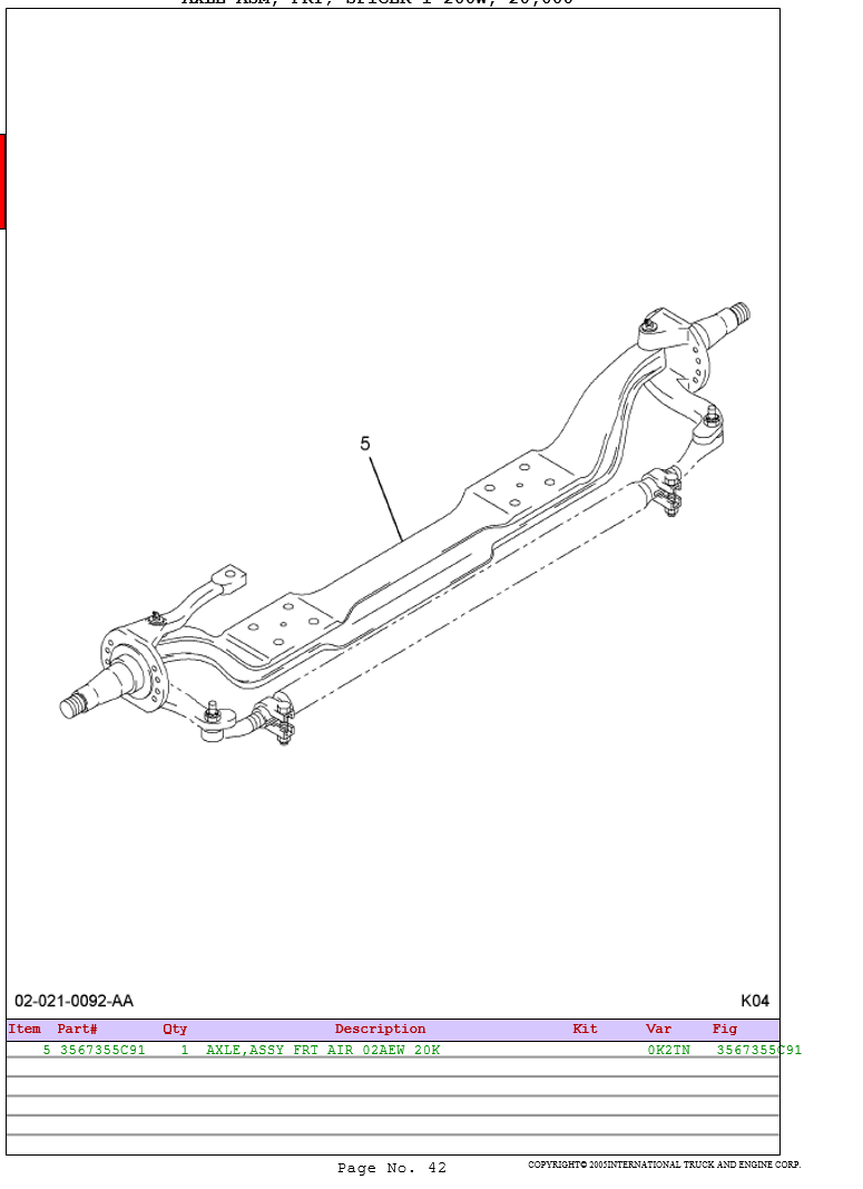 Manual de Partes Camión International 7600