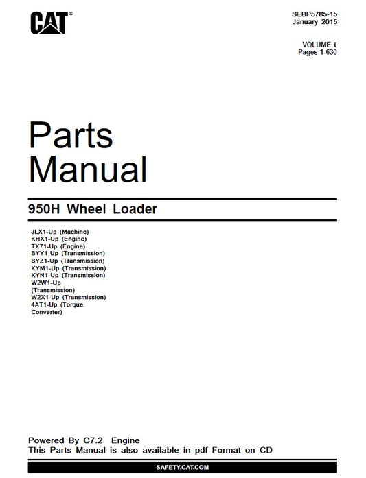 Manual de Partes Cargador Frontal Caterpillar 950H