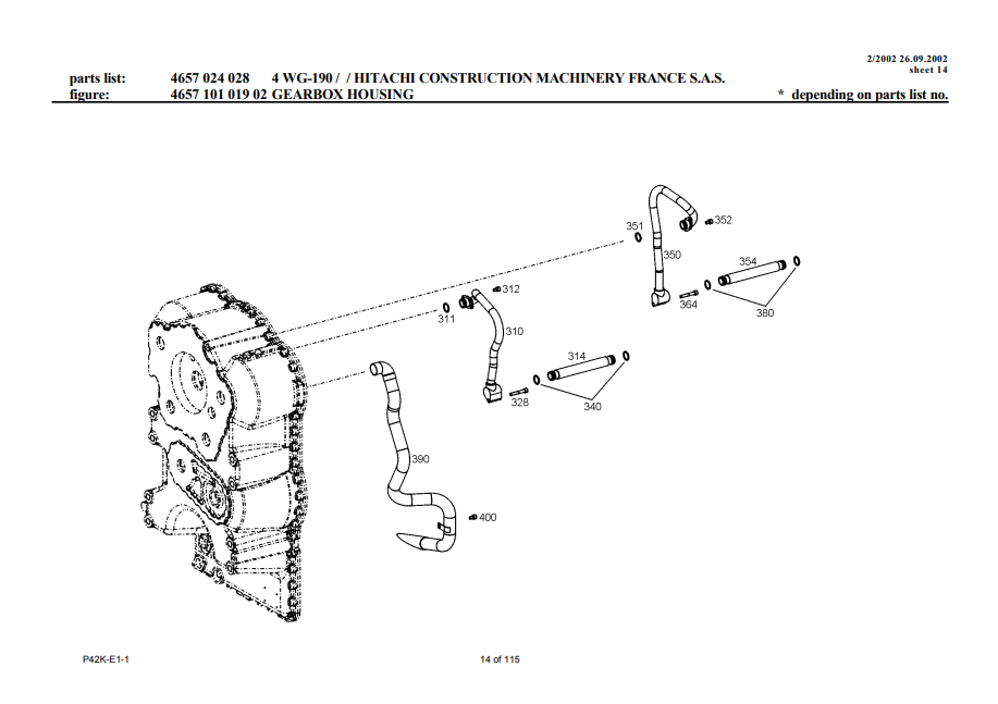 Manual de Partes Cargador Frontal  Hitachi LX210E - LX210E-2