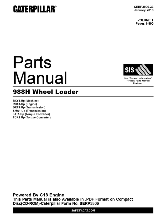 Manual de Partes Cargtador Caterpillar 988H