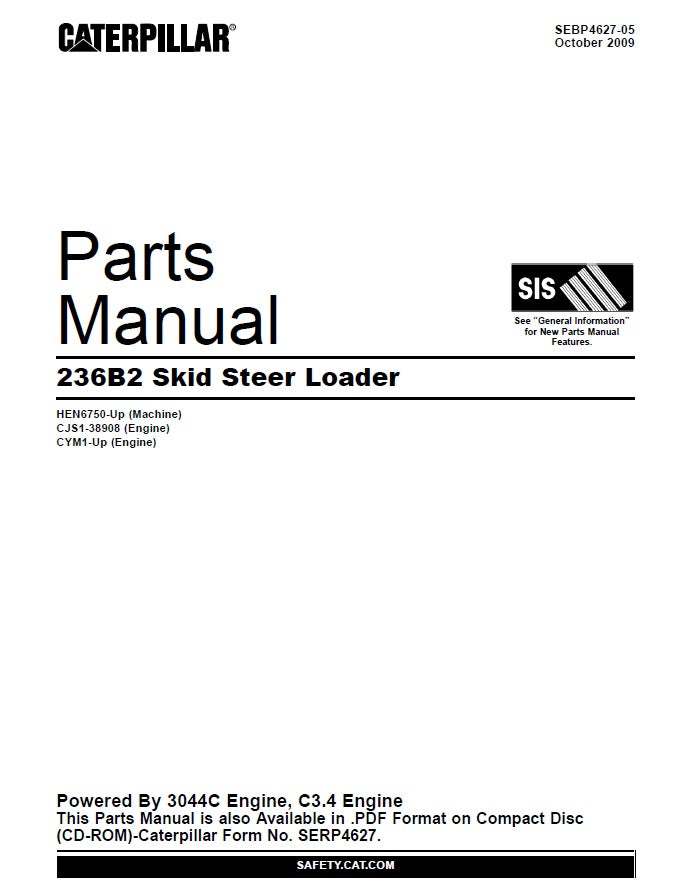 Manual de Partes Minicargador Caterpillar 236B2