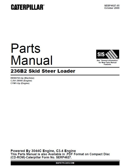 Manual de Partes Minicargador Caterpillar 236B2