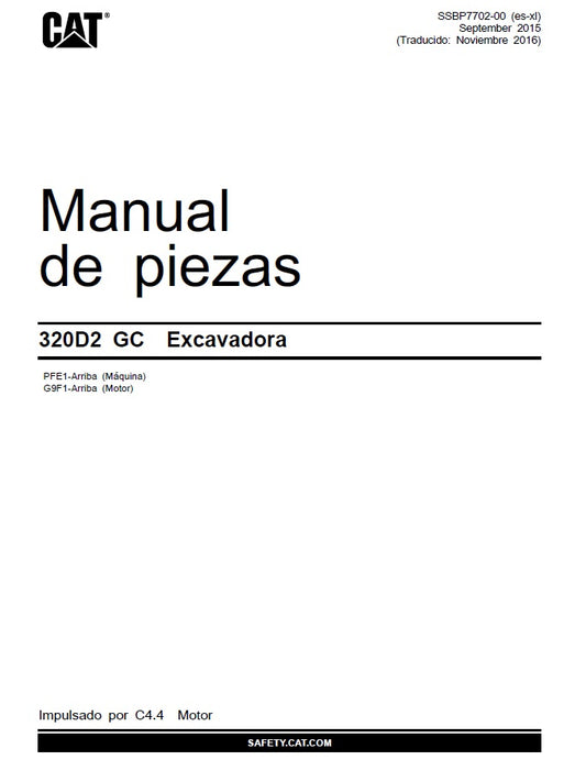 Manual de Partes Caterpillar 320D2-GC