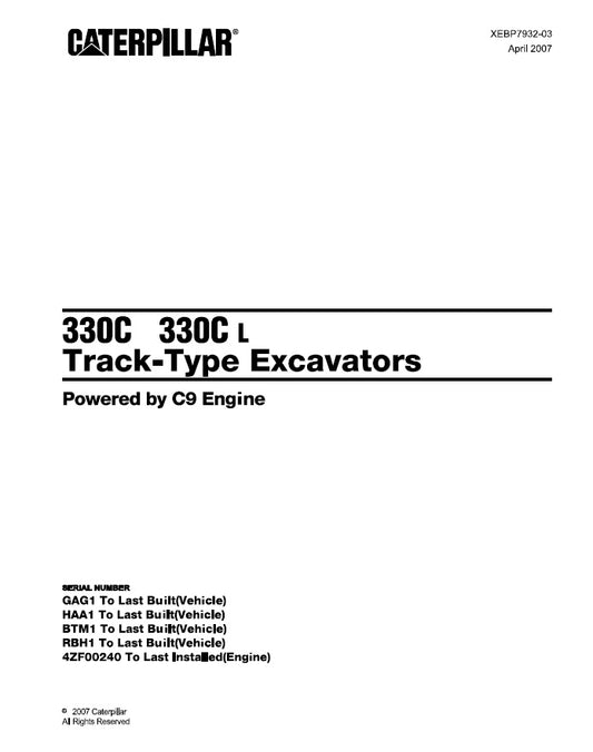 Manual de Partes Caterpillar 330C-330CL