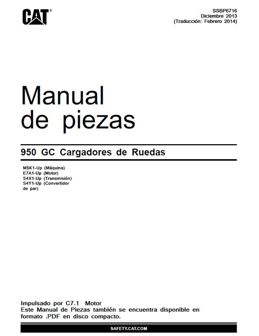 Manual de Partes Caterpillar 950GC