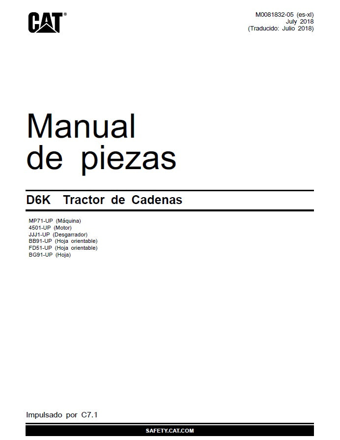 Manual de Partes Caterpillar D6K