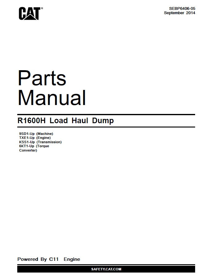 Manual de Partes Caterpillar R1600H