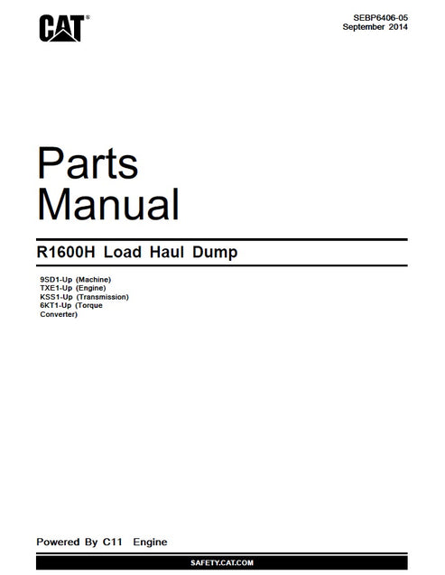 Manual de Partes Caterpillar R1600H – manualesdemaquinaria