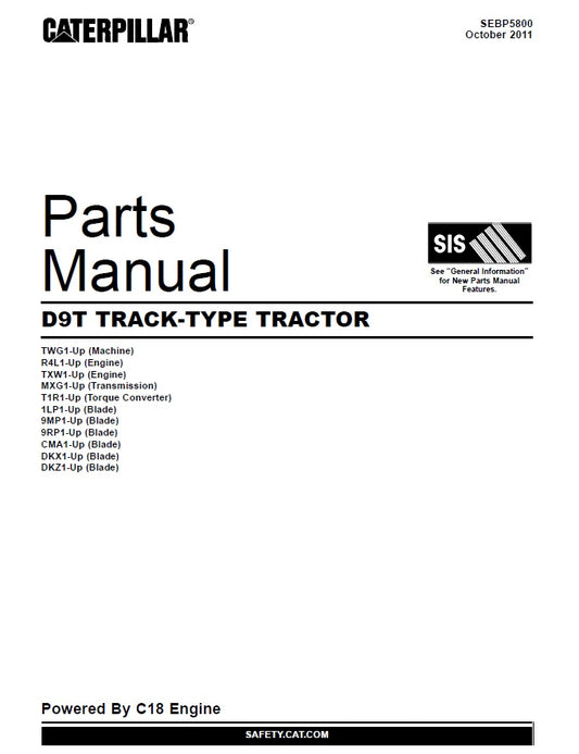 Manual de Partes Tractor de Orugas D9T