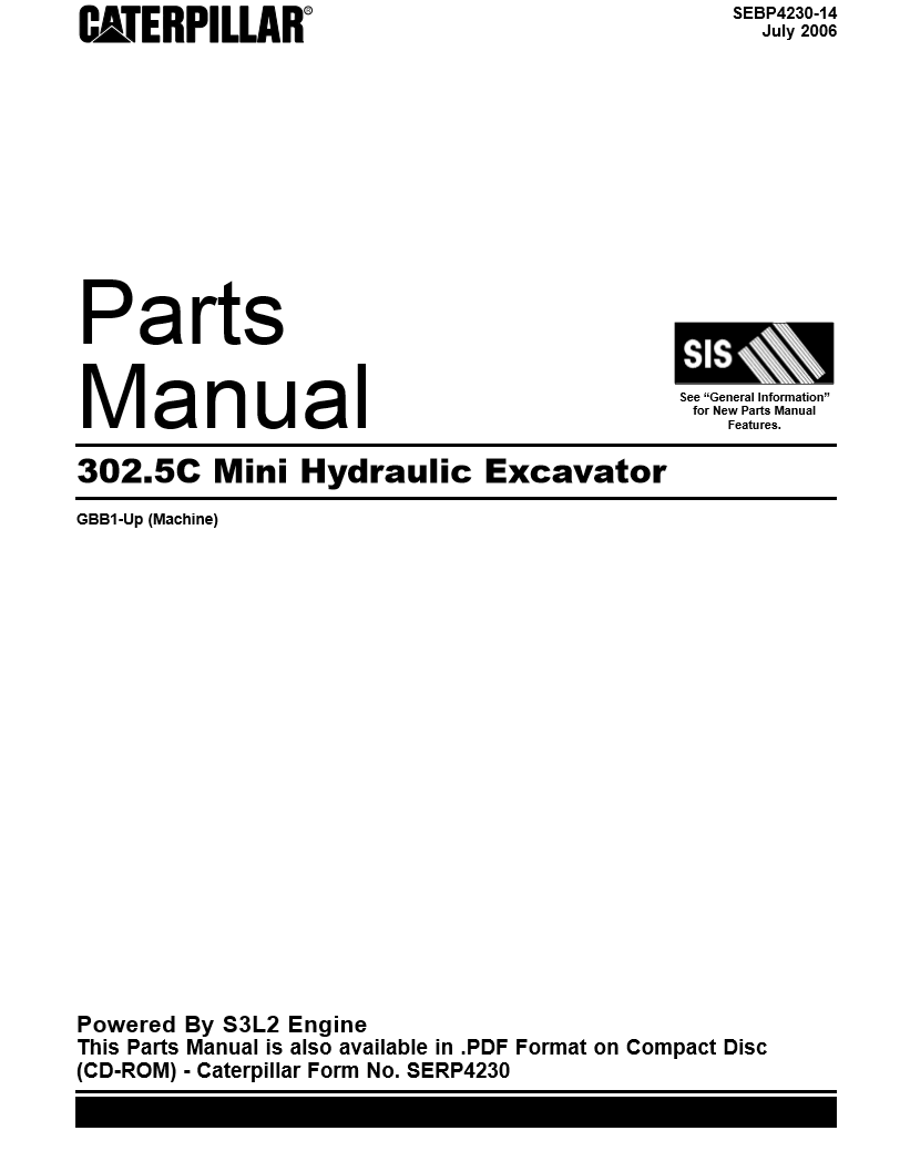 Manual de Partes Excavadora Caterpillar 302-5