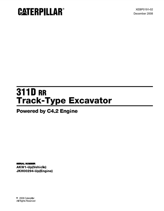Manual de Partes Excavadora Caterpillar 311D rr