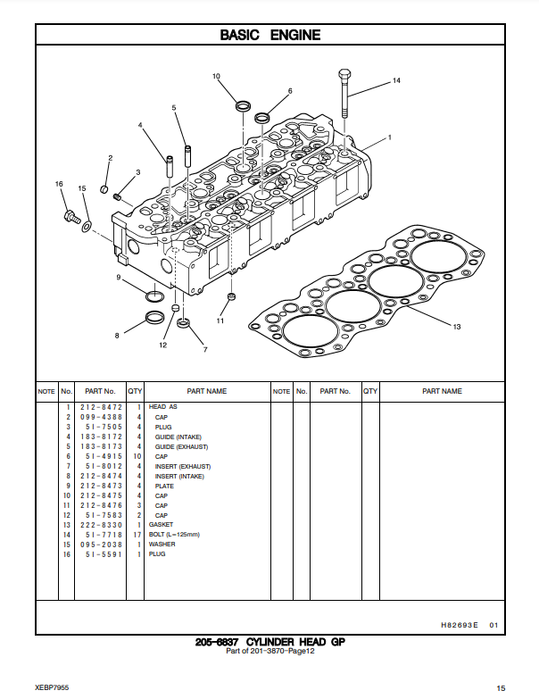 Manual de Partes Excavadora Caterpillar 312C