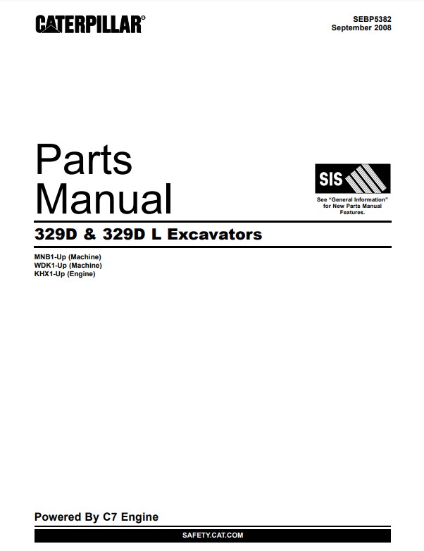 Manual de Partes Excavadora Caterpillar 329D - 329D L