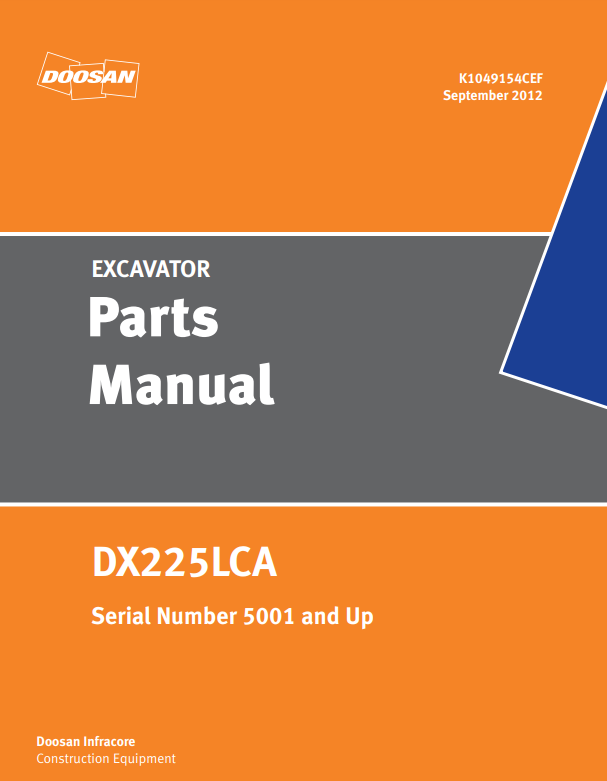 Manual de Partes Excavadora Doosan DX225LCA